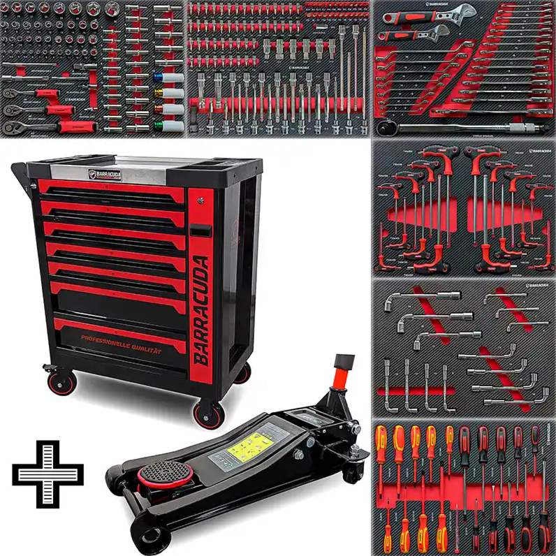 g1 PACK : Servante d’atelier Barracuda Max XXL + Cric extra-plat 4 tonnes – Image 1